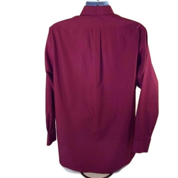 Van Heusen Poplin Wrinkle Free Men's Button Down Dress Shirt Long Sleeve  Lg /16 - Picture 4 of 8